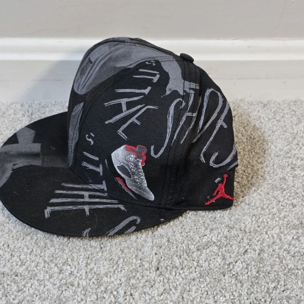 Air Jordan Hat Men 7 5/8 Black Its The Shoes Jumpman Fitted Cap‎